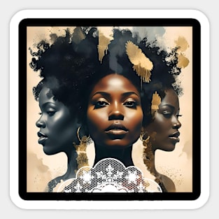 Black in white lace (nubian beauties) Sticker